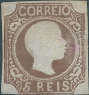 PORTOGALLO -PORTUGAL -1856 King Pedro V - Curly Hair,5R Reddish Brown,Not Used,Mint,Value:€400,00 - Nuevos