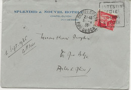 LETTRE OBLITERATION DAGUIN - " CHATELGUYON - INTESTIN- FOIE - COLIBACILLOSE " ANNEE 1936 - Mechanical Postmarks (Other)