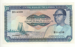 GAMBIA 25 Dalasis    P11b  UNC !  (ND 1990)  Sailing Boat, President Sir Dawda Kairaba Jawara - Agricultural Mach. - Gambie