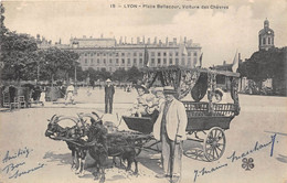 69-LYON- PLACE BELLECOUR VOITURE DES CHEVRES - Lyon 2