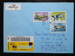 TURKEY, Registered Circulated Cover To Portugal, « AVIATION », 2009 - Airplanes
