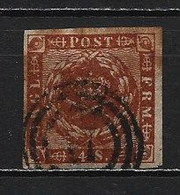 1858 DENMARK 4 S. DEFINITIVE MICHEL: 7 USED - Usati