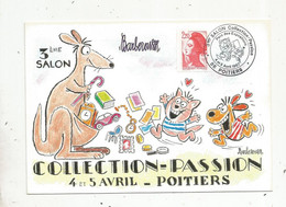 Cp, Bourses & Salons De Collections, 3 E Salon Collection-Passion,1987 , Poitiers , Illustrateur Barberousse , Vierge - Bourses & Salons De Collections