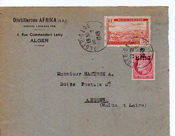 E 6 1948  Devant De Lettre Entete Distillerie  à Alger - Lettres & Documents