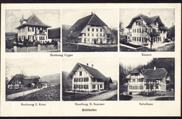 1912 Gelaufene AK Aus Butikofen Mit Stempel Kirchberg Nach Thun. 6 Bildrig: Käserei, Schulhaus Und - Kirchberg