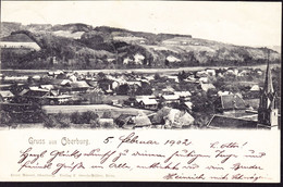 1902 Gelaufene AK Aus Oberburg Nach Zürich. Gruss Aus Oberburg - Oberburg