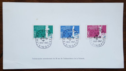 Finlande - FDC Sur Document - YT N°603 à 605 - Cinquantenaire De L'Indépendance - 1967 - FDC