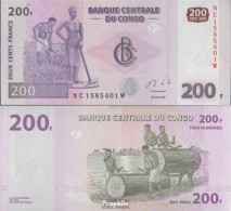 Kongo (Kinshasa) Pick-Nr: 99b Bankfrisch 2013 200 Francs - Non Classificati