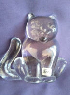 Vintage Paperweight - Figure Of A Cat, Crystal Costa Boda, Sweden - Presse-papier