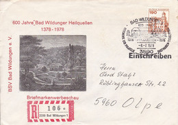 R - Brief,  3590 Bad Wildungen 1,  Nr. 106 Ub " C ", 600 Jahre Heilquellen - R- & V- Labels