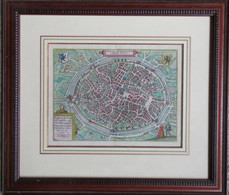 Brugge - Heel Mooie En Ingelijste Kaart - Door Guicciardini - Ca 1600 - In KLEUR - Cartes Topographiques