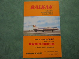 BALKAN - Lignes Aériennes Bulgares - Werbung