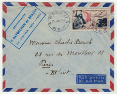 France // Ex-colonies // A.E.F. // 1952 // Lettre Pour Paris (100 Ans P.Savorgnan De Brazza) - Brieven En Documenten