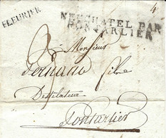 1811- Lettre De FLEURIER  Pour Pontarlier -entrée NEUCHATEL PAR / PONTARLIER - Marques D'entrées