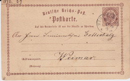 Thurn Und Taxis Nv K1 Eisfeld Thüringen Ganzsache DR P 2 N Weimar 1873 - Postkarten