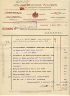 München 1912 Deko Rechnung " Johannes Greiner Glasinstrumente Chemische Apparate Meteorologie Physik " - Électricité & Gaz