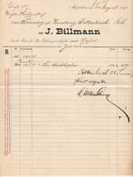 München 1891 (!!!) Deko Rechnung " J.Billmann Hopfen - Handlung Für Brauereien " - Agriculture