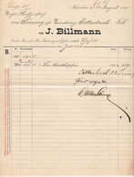 München 1891 (!!!) Deko Rechnung " J.Billmann Hopfen - Handlung Für Brauereien " - Landbouw