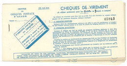 Carnet Chèques De Virement ( Complet ), Centre De Chèques Postaux D'Alger (  Mr Falcomer à Sétif ) - Chèques & Chèques De Voyage