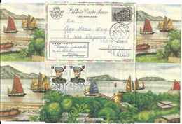 Aérogramme Macao Jonque Port Paysage Maréchal Carmona 1974 Pour Paris - Ganzsachen