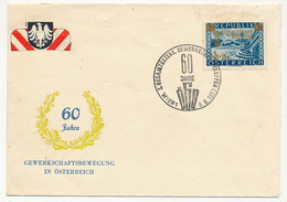 AUTRICHE - Env. 60 Jahre Gewerkschaftsbewegung In Osterreich - Wien 1 - 6/9/1953 - Storia Postale