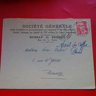 LETTRE SOCIETE GENERALE BUREAU DE BRUNOY - Storia Postale