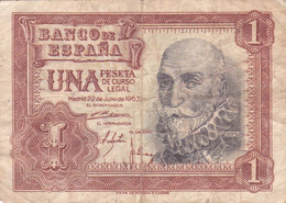 Billet ESPAGNE 1 Peseta De 1953 - Marqués De Santa Cruz - Vieux Bateau Galion @ PICK 144 @ - 1-2 Peseten