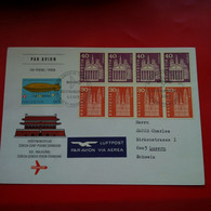 LETTRE CHINE PAR AVION VIA PEKING PEKIN LUZERN SUISSE VOL INAUGURAL ZURICH GENEVE PEKIN SHANGHAI - Briefe U. Dokumente