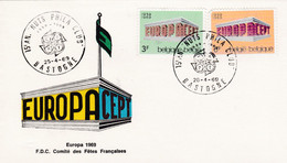 Enveloppe FDC 1489 1490 Europa 10e Anniversaire Bastogne - 1961-70