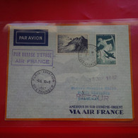 LETTRE CHINE PARIS SHANGHAI PAR VOYAGE D ETUDE AIR FRANCE 1947 - 1943-45 Shanghai & Nankin