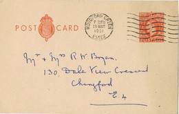 37890. Entero Postal WOODFORD GREEN (Essex) 1951 To Chingford - Zonder Classificatie
