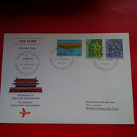 LETTRE CHINE PAR AVION VIA SHANGHAI ZURICH FLUGHAFEN POUR POSTE RESTANTE PEKING PHILATELISTEN CLUB SWISSAIR - Cartas & Documentos