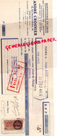 37- TOURS- TRAITE CROSNIER ET FILS -BONNETERIE BAS CHAUSSETTES- 42 RUE FRANCOIS RICHER-1938 - Textile & Vestimentaire