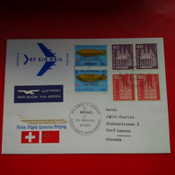 LETTRE CHINE PAR AVION FIRST FLIGHT GENEVA PEKING POUR LUZERN - Covers & Documents