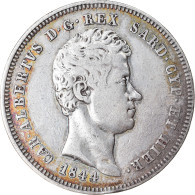 Monnaie, États Italiens, SARDINIA, Carlo Alberto, 2 Lire, 1844, Torino, TTB - Italian Piedmont-Sardinia-Savoie