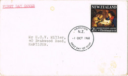 37894. Carta F.D.C. HAMILTON (New Zealand) 1968. Christmas 68, Navidad - Lettres & Documents