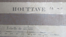 Stafkaart Houttave - Ca 1890-1900(?) - Met Jabbeke Varsenare Meetkerke Vlissegem - Cartes Topographiques