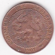 Pays-Bas, 1 Cent 1901, WILHELMINA I. Bronze. KM# 130 - 1 Centavos