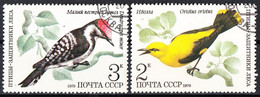 Russia 1979 Sc. 4776-4777 Rigogolo Oriolus - Dendrocopos Minor Picchio Rosso UsedURSS - Spatzen