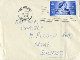 GB 1948 Silver Wedding 2.5d Addressed FDC Postmarked Weymouth Dorset - ....-1951 Vor Elizabeth II.