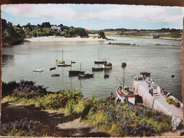 Névez.Port Manech.la Jetée Et La Plage.semi Moderne Grand Format - Névez