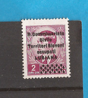 SL-IT-OK- 2  1941  23  ERROR !!!! DOPIA STAMPA ITALIA OCCUPATION SLOVENIA LAIBACH  SELTEN MNH - Lubiana