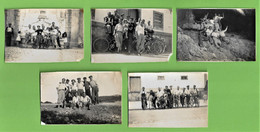 Delcampe - Setúbal - Azeitão - 5 REAL PHOTOS - Grupo Ciclista Em 1947 - Cyclists - Cycling - Cyclistes - Portugal - Setúbal