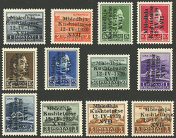 ALBANIA: Sc.299/309, 1939 Complete Set Of 11 Overprinted Values + Another High Value (in Slightly Different Shade), MNH  - Albania