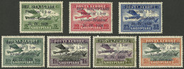 ALBANIA: Sc.C15/C21, 1928 Vlone-Brindisi Flight, Cmpl. Set Of 7 Values, Mint Without Gum, VF! - Albania