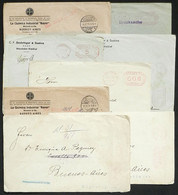 GERMANY: 8 Covers Sent To Argentina Between 1923 And 1924, With Meter Postages, Some Of HYPER INFLATION, Interesting! - Covers & Documents