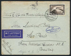 GERMANY: Cover Franked By Sc.C37, Sent By ZEPPELIN From Friedrichshafen To Sao Paulo (Brazil) On 10/OC/1928, With Blue O - Covers & Documents