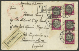 GERMANY: Airmail Cover Sent From Stadt Luhn To Argentina By DLH On 2/JA/1935, Franked With 3Mk. And Postage Due Mark For - Covers & Documents