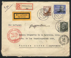 GERMANY: Cover Sent From Nürnberg To Argentina On 25/JUN/1935 By Registered Air Post, Franked With RM 3.55, Very Fine Qu - Covers & Documents