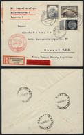 GERMANY: Cover Sent As Express Registered Printed Matter By ZEPPELIN To Argentina On 30/MAR/1936, Franked Mi.498 + 512 + - Covers & Documents